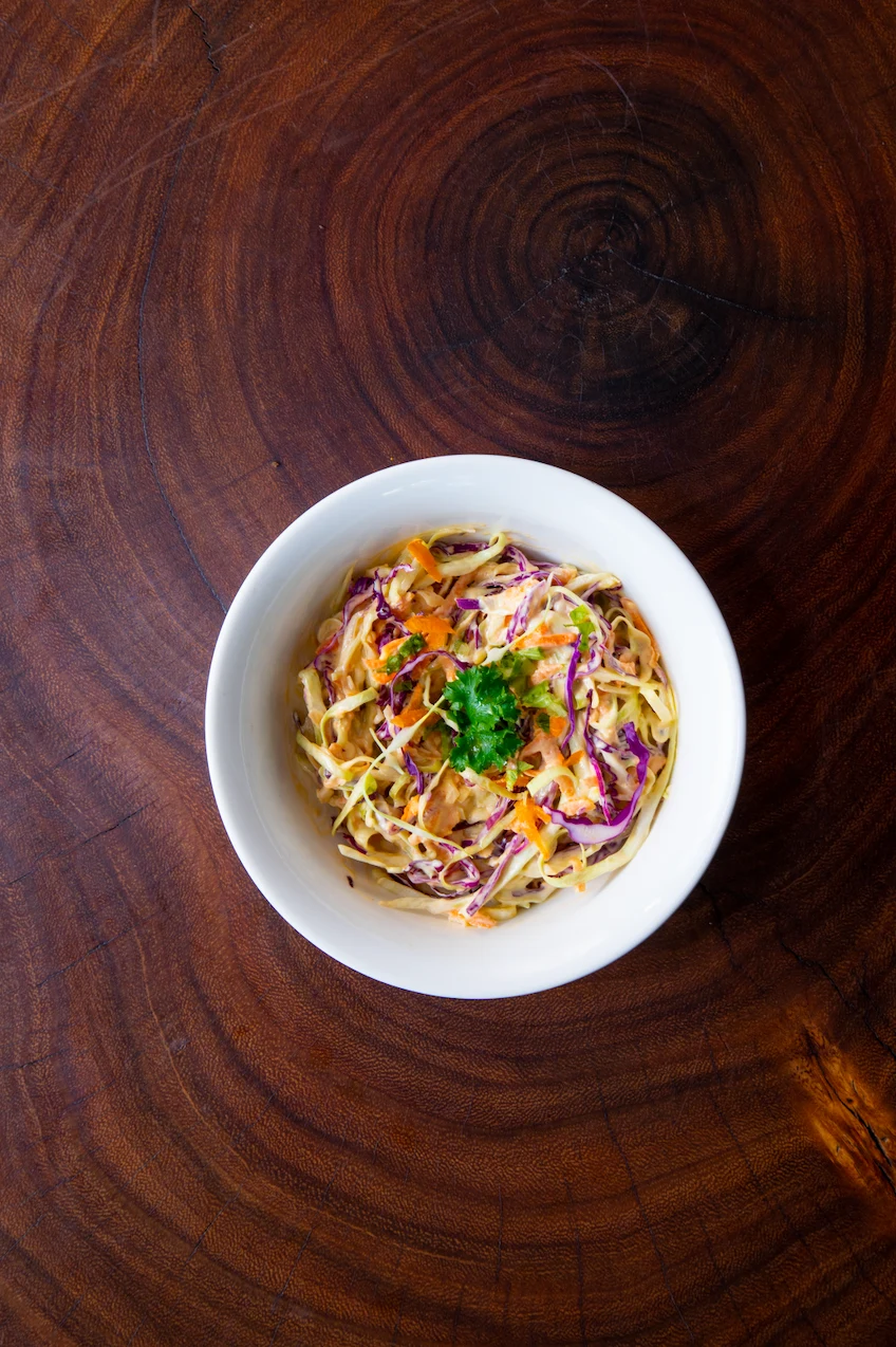 Mama’s colourful homemade coleslaw
